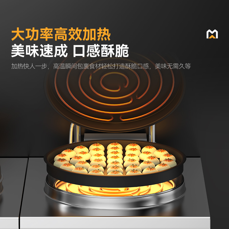 麥大廚220V數(shù)顯升級款商用電餅鐺大型食堂烙餅機(jī)鐵鍋3cm